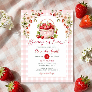 Invitation Blush Pink En vichy Berry en amour Fête des mariée