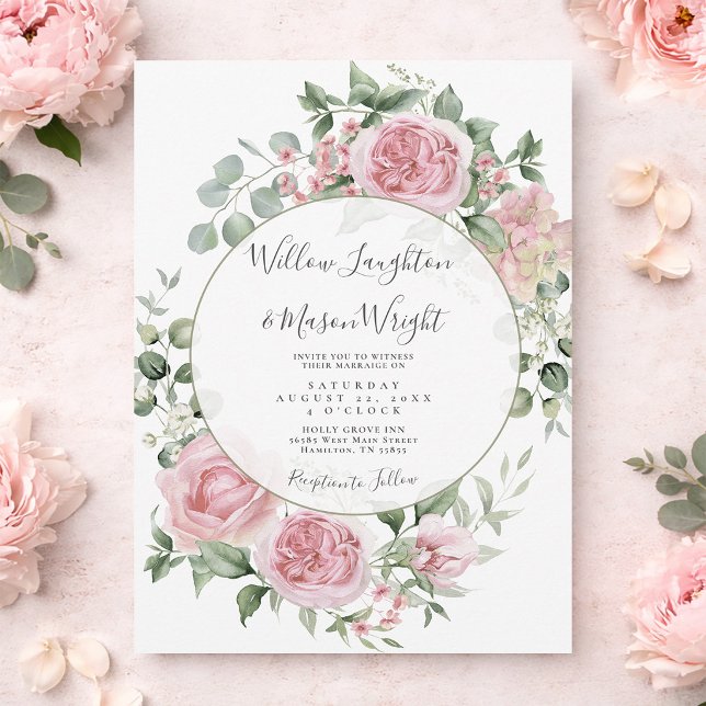 Invitation Blush Pink Floral Watercolor Wedding (Blush Pink Floral Watercolor Wedding Invitation)