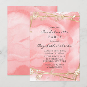 Invitation Blush Pink Gold Fairytale Bachelorette Party Invit