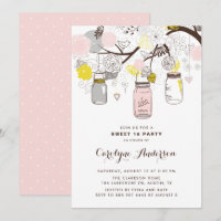 Blush Pink Mason Jars Floral Sweet sixteen Party