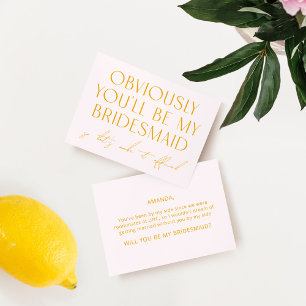 Invitation Blush Pink Serez-Vous Ma Proposition De Femme D'Ac