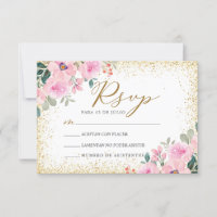 Blush rose floral Nuestra Boda Mariage RSVP