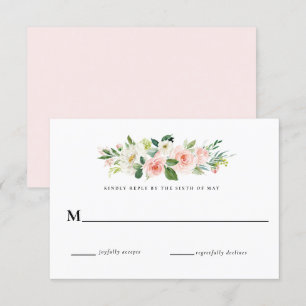 Invitation Blush Rose Floral Wedding Réponse RSVP