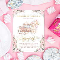 Blush Rose Princess Carriage Girl Anniversaire