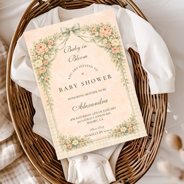 Invitation Blush Sage Rose Arch Baby Shower (Créateur téléchargé)