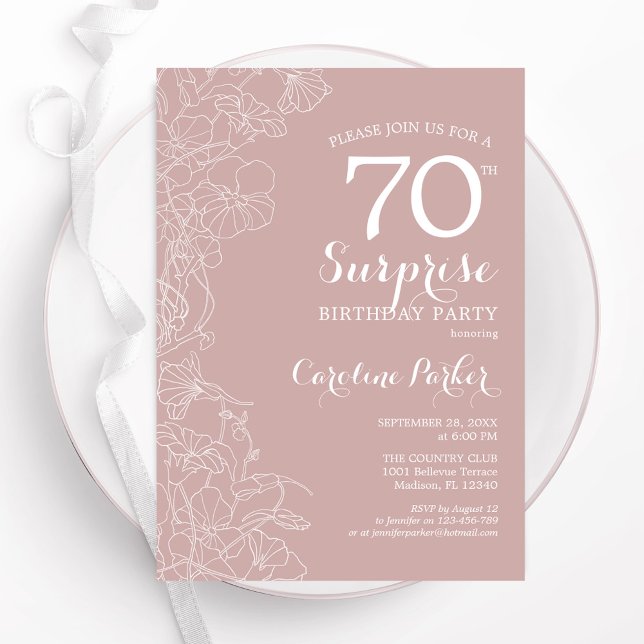 Invitation Blush Surprise 70e anniversaire (Créateur téléchargé)