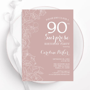 Invitation Blush Surprise 90e anniversaire