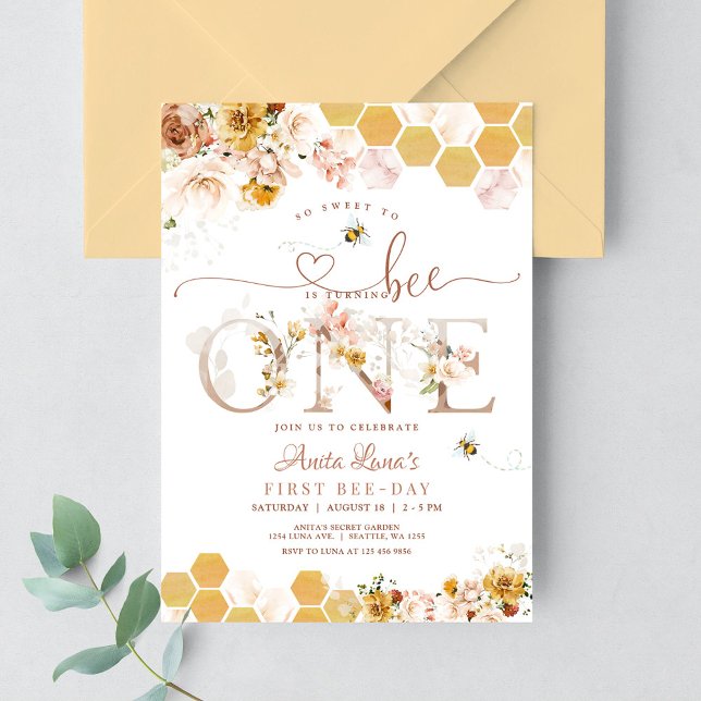Invitation Blush tellement doux pour être un premier annivers (Créateur téléchargé)