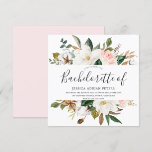 Invitation Blush & White Belle Fleurs Bachelorette Party