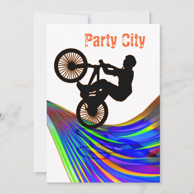 Invitation BMX sur Rainbow Road Party (Devant)