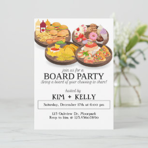 Invitation Board Party, Birthday Party, Charcuterie board,