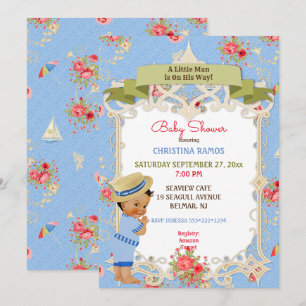 Invitation Boardwalk Victoriana Beach Baby shower d'été