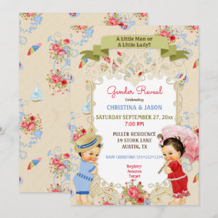 Invitation Boardwalk Victoriana Beach Summer Gender Revela