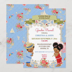 Invitation Boardwalk Victoriana Beach Summer Gender Revela
