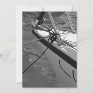 Invitation Boat in Black and White Invite