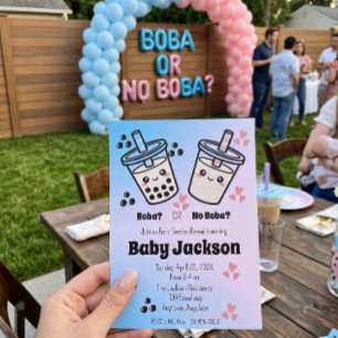 Invitation Boba ou pas de Boba Bubble Tea Boba Révélation du 