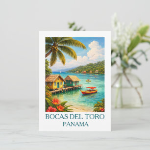 Invitation Bocas del Toro Panama Voyage Tropical Vintage