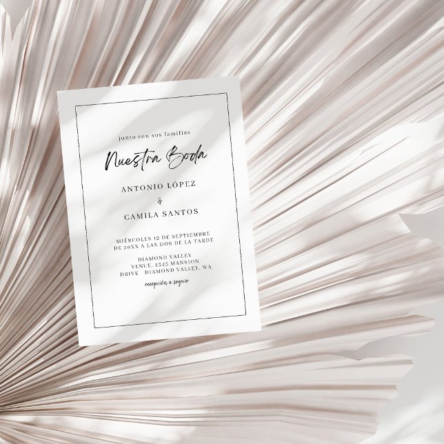Invitation Boda minimaliste moderne Mariage espagnol (Créateur téléchargé)
