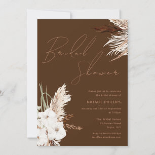 Invitation Bohème Blanc Floral Fête des mariées moderne