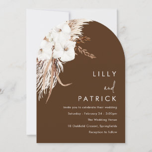 Invitation Bohème Blanc Floral moderne Boho Arch Mariage