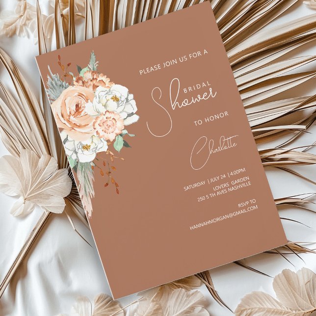 Invitation Bohême Blush Brown Green (Créateur téléchargé)