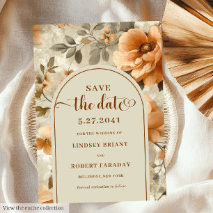 Invitation Bohème Boho Terreux Ivoire Sage Floral Enregistrer