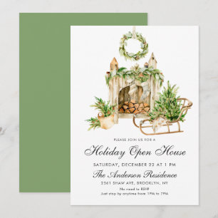 Invitation Bohème Composition NOËL VACANCES OUVERTE MAISON
