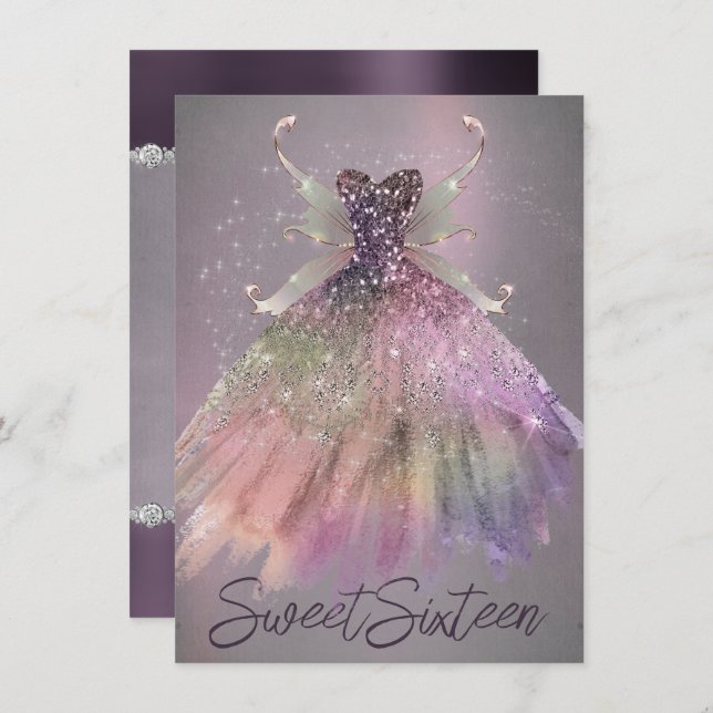 Invitation Bohême Fairy Ball Gown | Boudin Ombre (Devant / Derrière)
