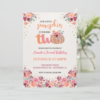 Invitation Bohème Fleurie pour les 2 ans de Little