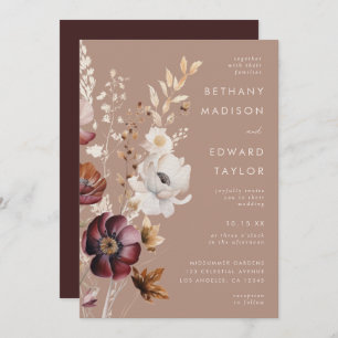 Invitation Bohème Floral Automne Mariage