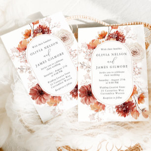 Invitation Bohème Floral Automne Mariage
