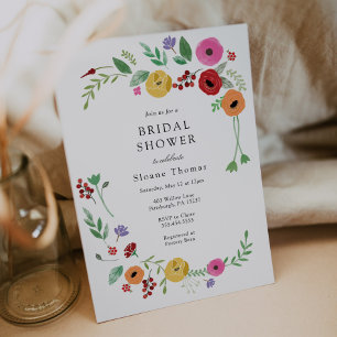 Invitation Bohème Floral Bright Color Fête des mariées