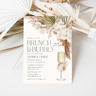 Invitation Bohème Floral & Plumes Brunch & Bubbly