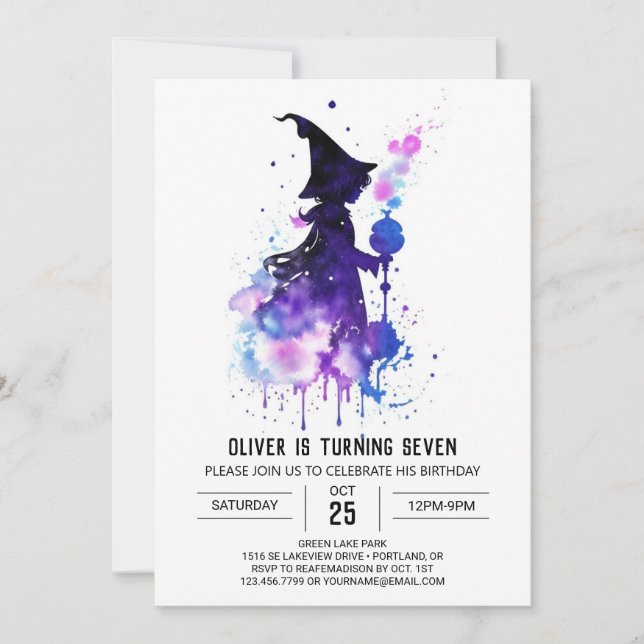 Invitation Bohème Personnalisé Anniversaire Magique (Devant)
