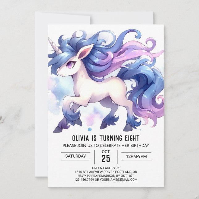 Invitation Bohème Printable Cheval Anniversaire (Devant)