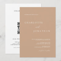 Bohême Tan Minimaliste Désert QR Code Mariage