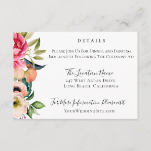 Invitation Bohemian Blooms Détails du Mariage