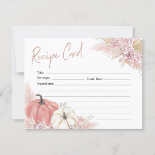 Invitation Bohemian Fall in Love Citrouille Recette Card