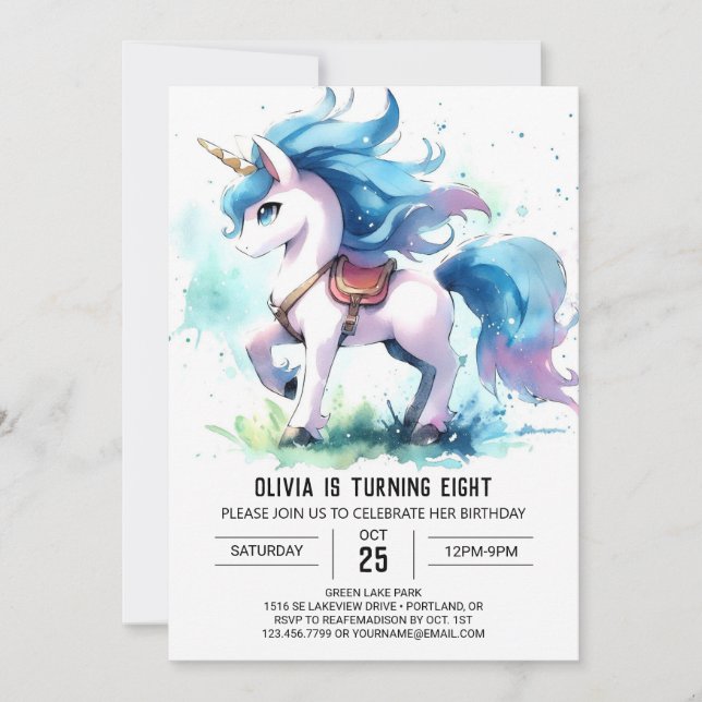 Invitation Bohemian Kids Horse Anniversaire (Devant)