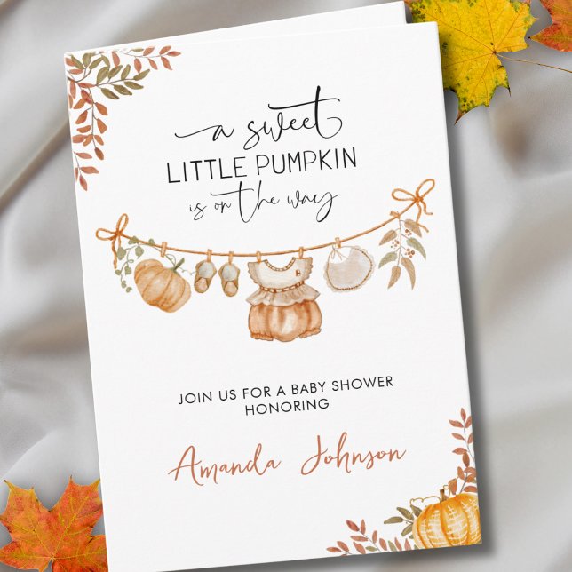Invitation Boho A Little Citrouille est sur le chemin Baby sh (Créateur téléchargé)