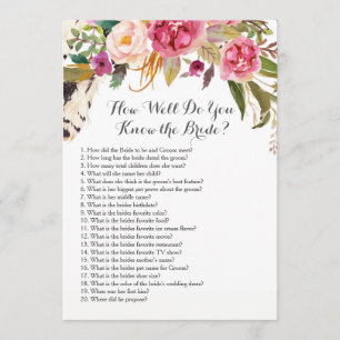 Invitation Boho à quel point vous connaissez la jeune mariée