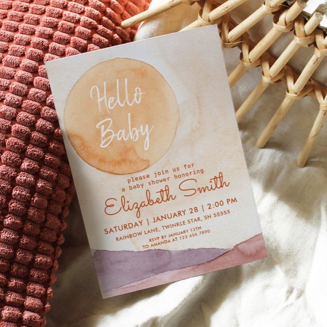 Invitation Boho Abstrait Desert and Sunshine Baby shower (Créateur téléchargé)