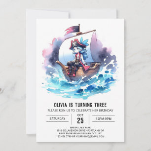 Invitation Boho Adorable Pirate Anniversaire