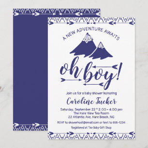 Invitation Boho Adventure Await Baby Boy Shower