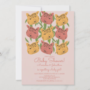 Invitation Boho Animal Chat Cheetah Safari Baby shower