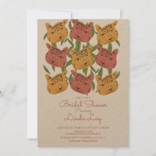 Invitation Boho Animal Chat Cheetah Safari Fête des mariées I