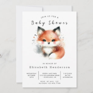 Invitation Boho Animal Friends Fox Baby shower