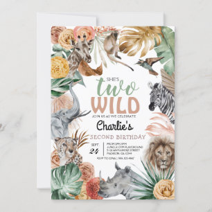 Invitation Boho Animal Safari Deux Wild Anniversaire Invitati