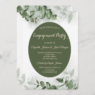 Invitation Boho Aquarelle Eucalyptus Fiançailles de verdure
