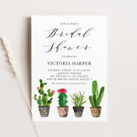 Boho Aquarelle Fête des mariées de cactus pointill